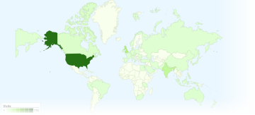 Google Analytics World Map - highlighting Greenland