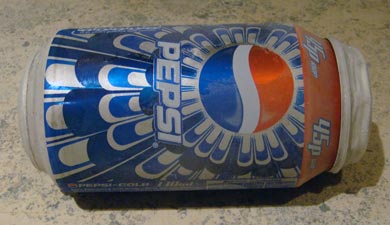 Can of Pepsi with both ends distended