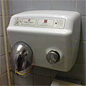 A World Dryer hand dryer