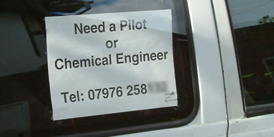 Need a pilot or a chemical engineer sign