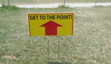 Get to the Point sign