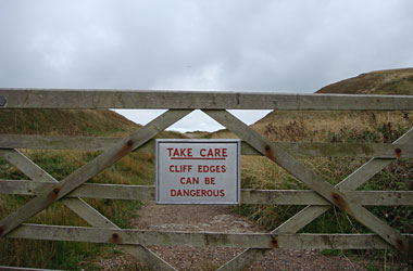 Take care. Cliff edges can be dangerous