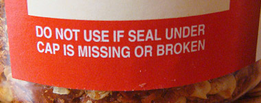 Do not use if seal under cap is missing or broken