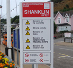 warning sign on promenade in Shanklin