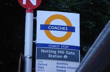 Coaches bus stop sign