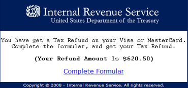screenshot of email from the IRS