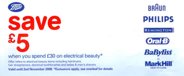 gift voucher from Boots for electrical beauty