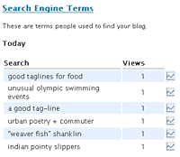 Search terms screenshot