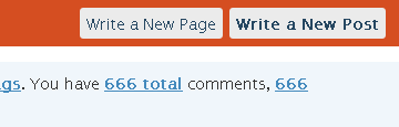 Screenshot of admin section showing 666 comments