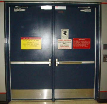 Exit doors at Terminal 3, O'Hare Airport