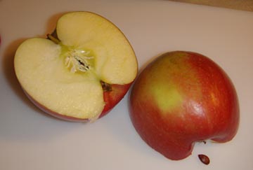 A sliced apple