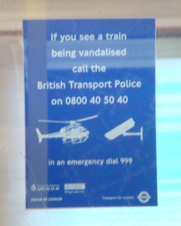 advisory notice sign posted on the Tube
