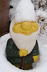 Snowed under garden gnome