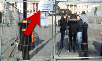 Wheelchair entrance sign at Trafalgar Square