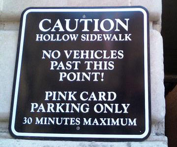 Sign warning against parking