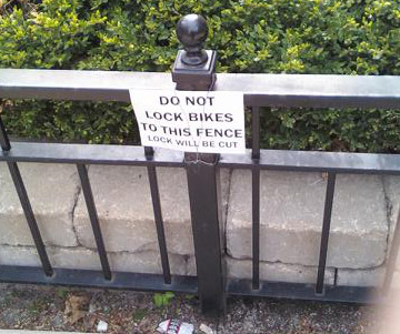 Bike lock warning