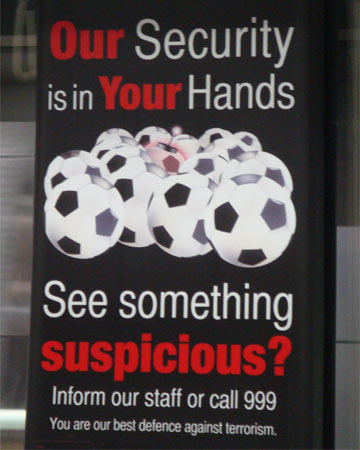 Security sign on a Singaporean train