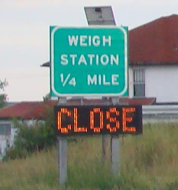 Weight station 1 mile close