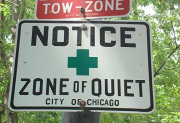 Zone of Quiet sign