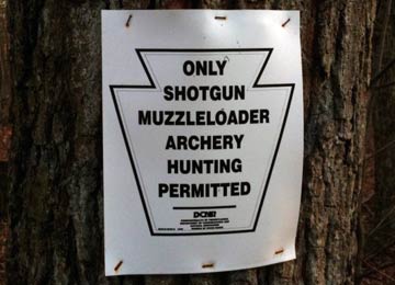 Only shotgun, muzzleloaded, archery hunting permitted