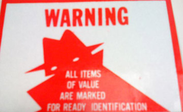 All items of value are marked for ready identification