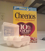 eggs and Cheerios