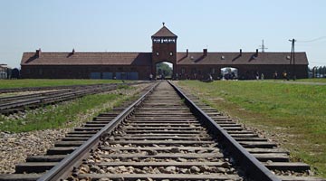 The entrance to Auschwitz-Birkenau