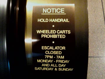 Escalator notice