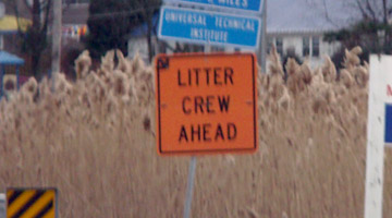 Litter crew sign