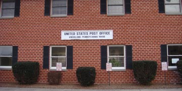 Uwchland post office building sign