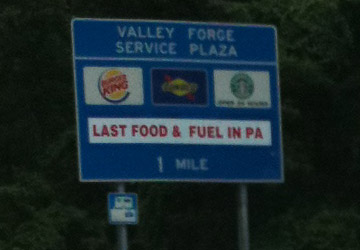 Last food and fuel in PA