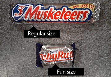 Two size candy bars