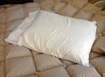 pillow lying on a bed
