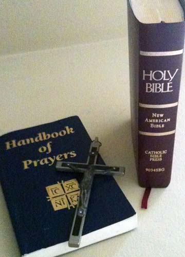 Bible, prayer book and crucifix