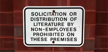 No literature sign