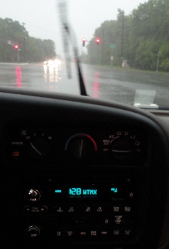 car radio in rain