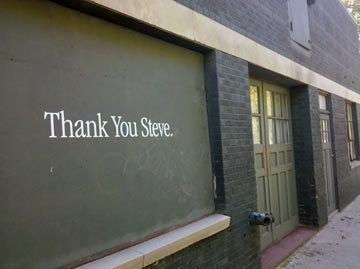 A graffiti note using a fancy serif font