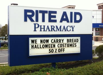 Bread costumes sign