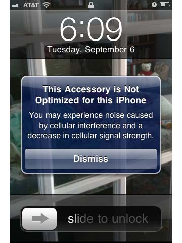 This accessory not optimized for this iPhone