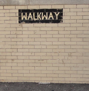 brick wall walkway