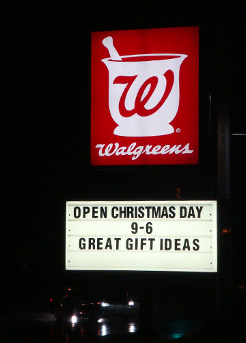 Walgreens advertising sign