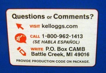 A se habla español notice on a box of Kellogg's Corn Flakes