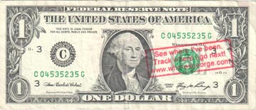front of a US dollar