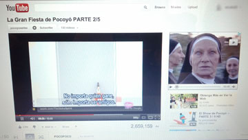 YouTube screen shot of Pocoyo and a scary nun