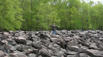 The boulder fields at Ringing Rocks Park