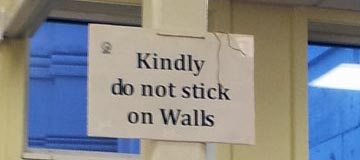 Kindly do not stick on Walls