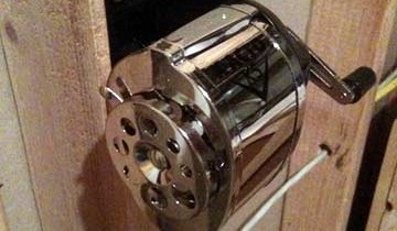 A hand-cranked pencil sharpener