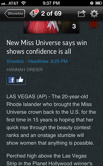 An AP article about Miss Universe