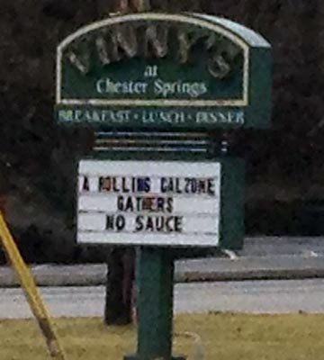 A rolling calzone slogan