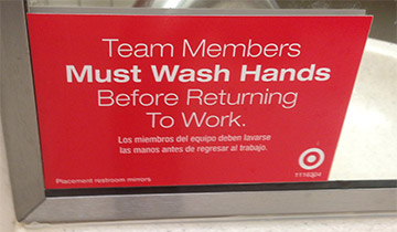 Team Must Wash Hands Before Returning to Work